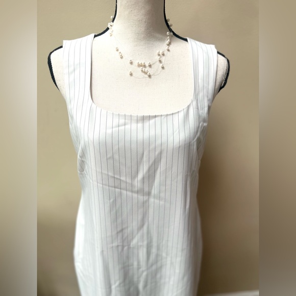 NWT Banana Republic Ivory Pinstripe Dress - Picture 2 of 7